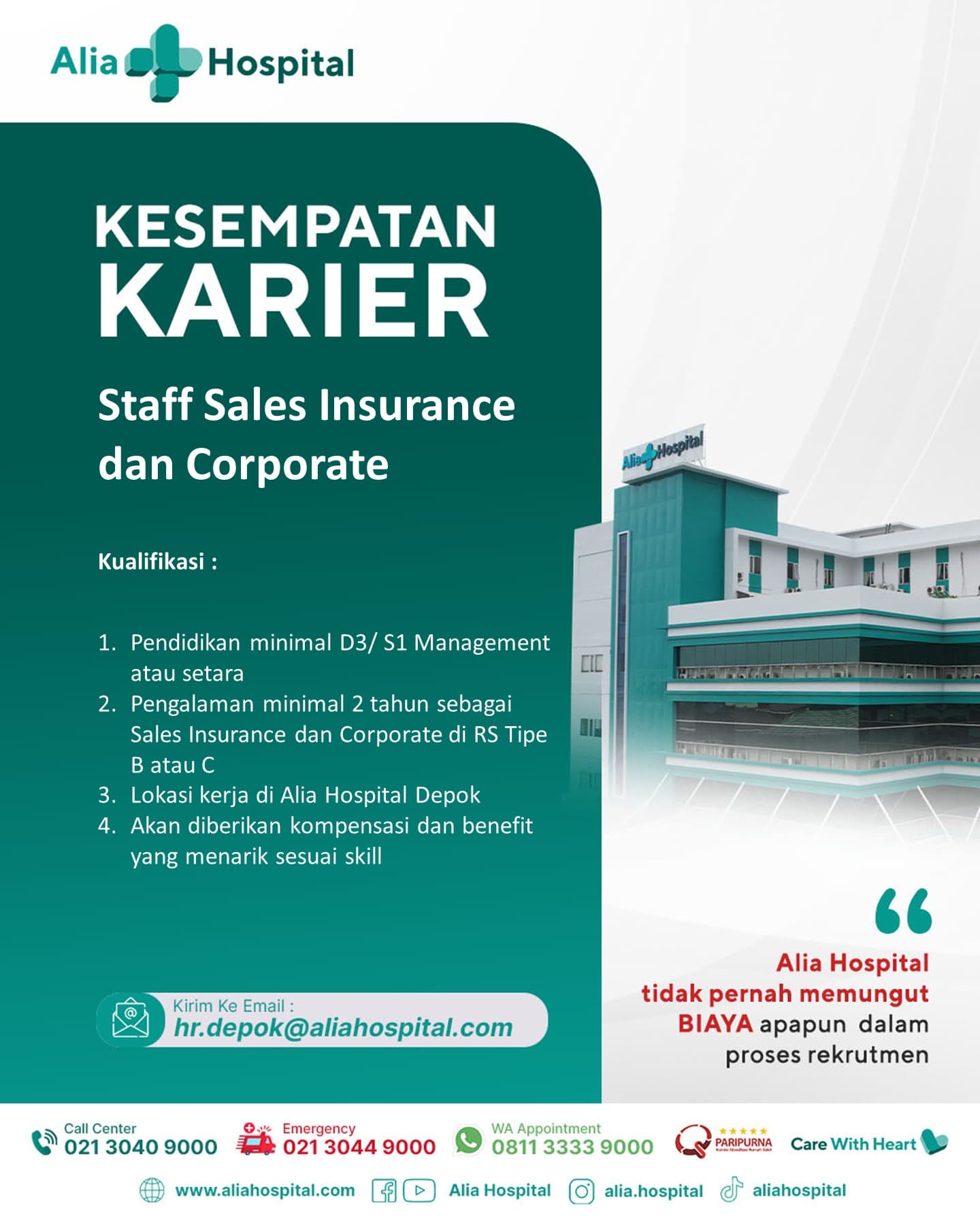 Staff Sales Insurance dan Corporate